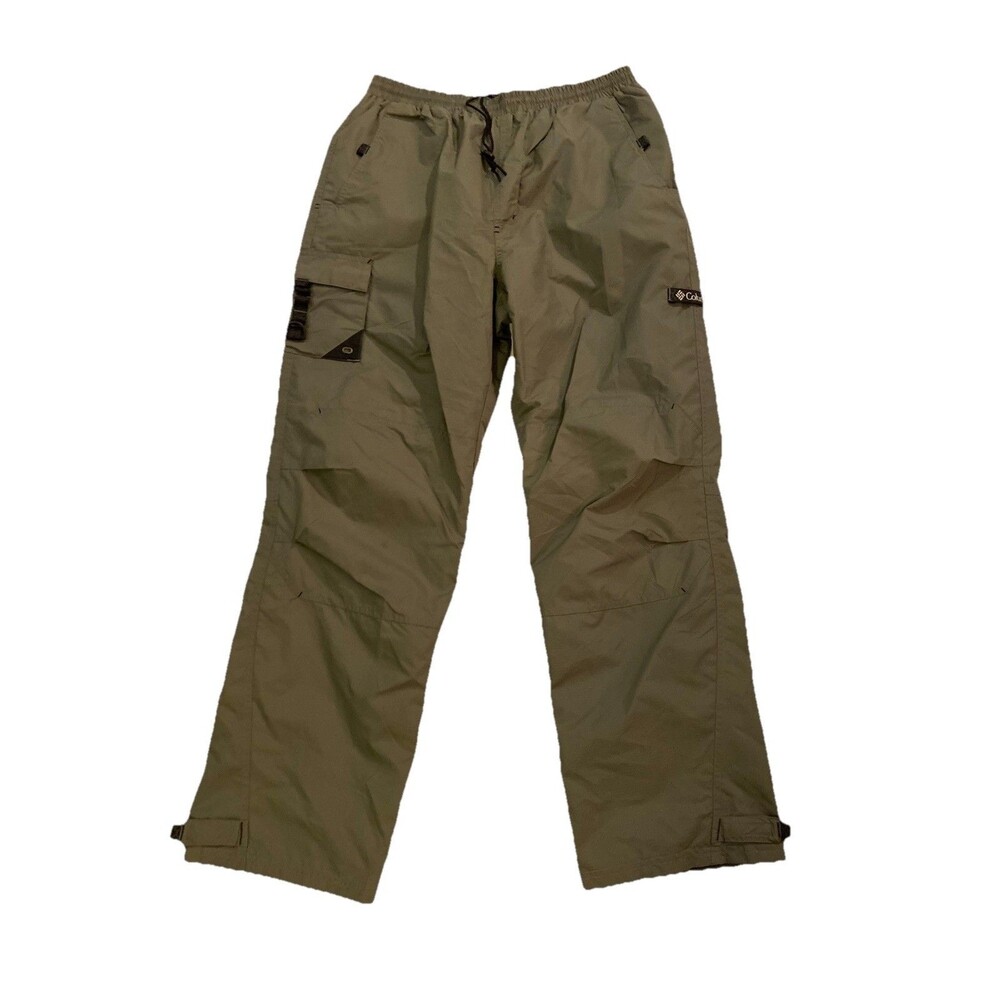 Columbia Windbreaker Pants Lined Men’s M Green Rain Snow Outdoor Lightweight